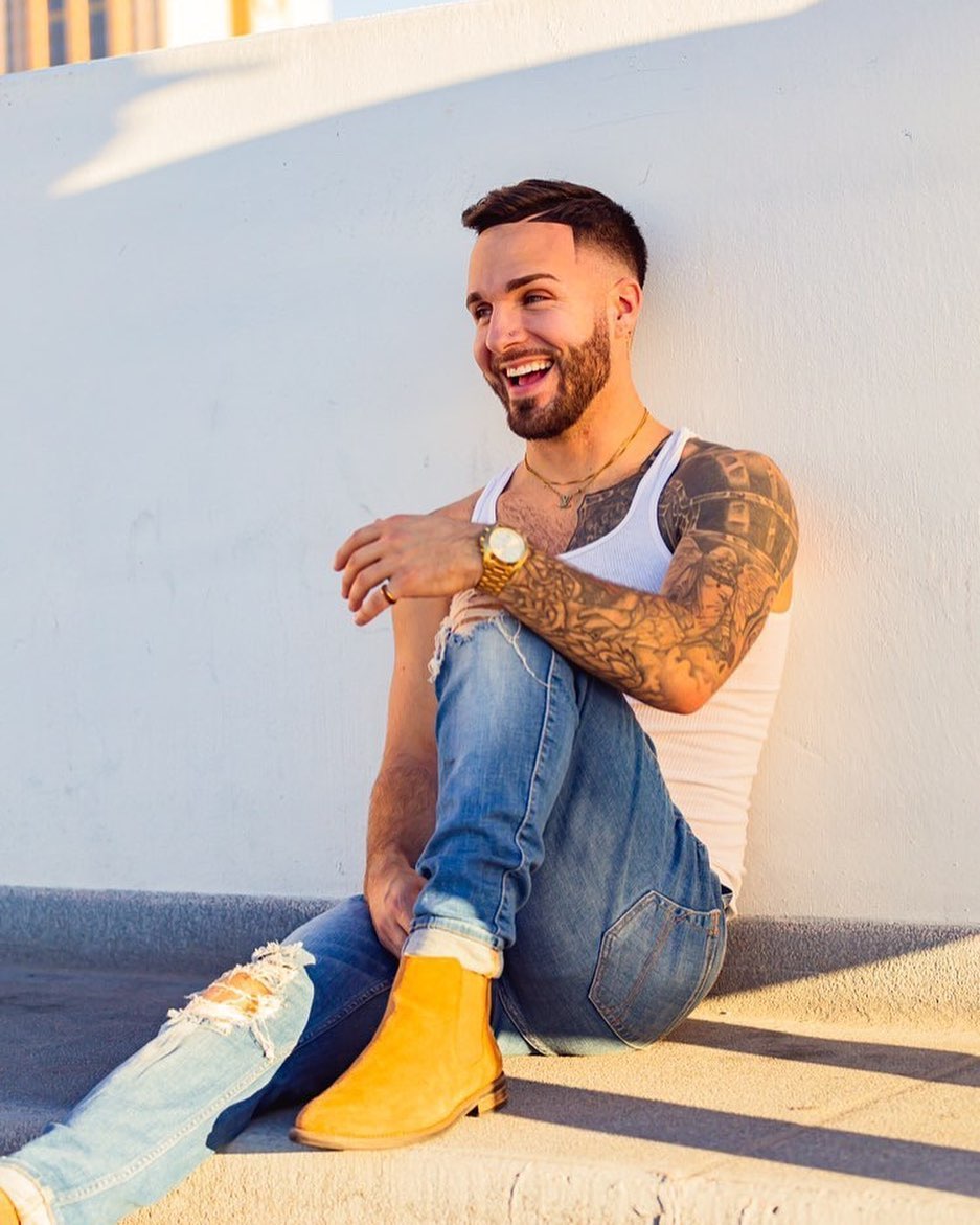 Cody laughing outdoors